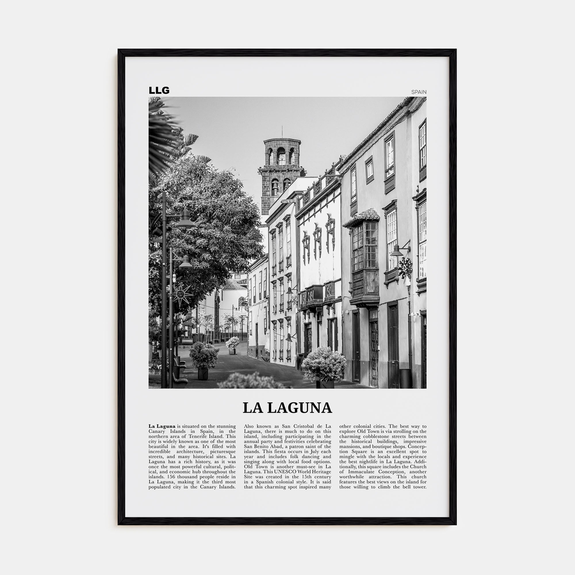 La Laguna Travel B&W Poster