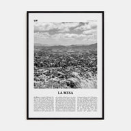 La Mesa Travel B&W Poster