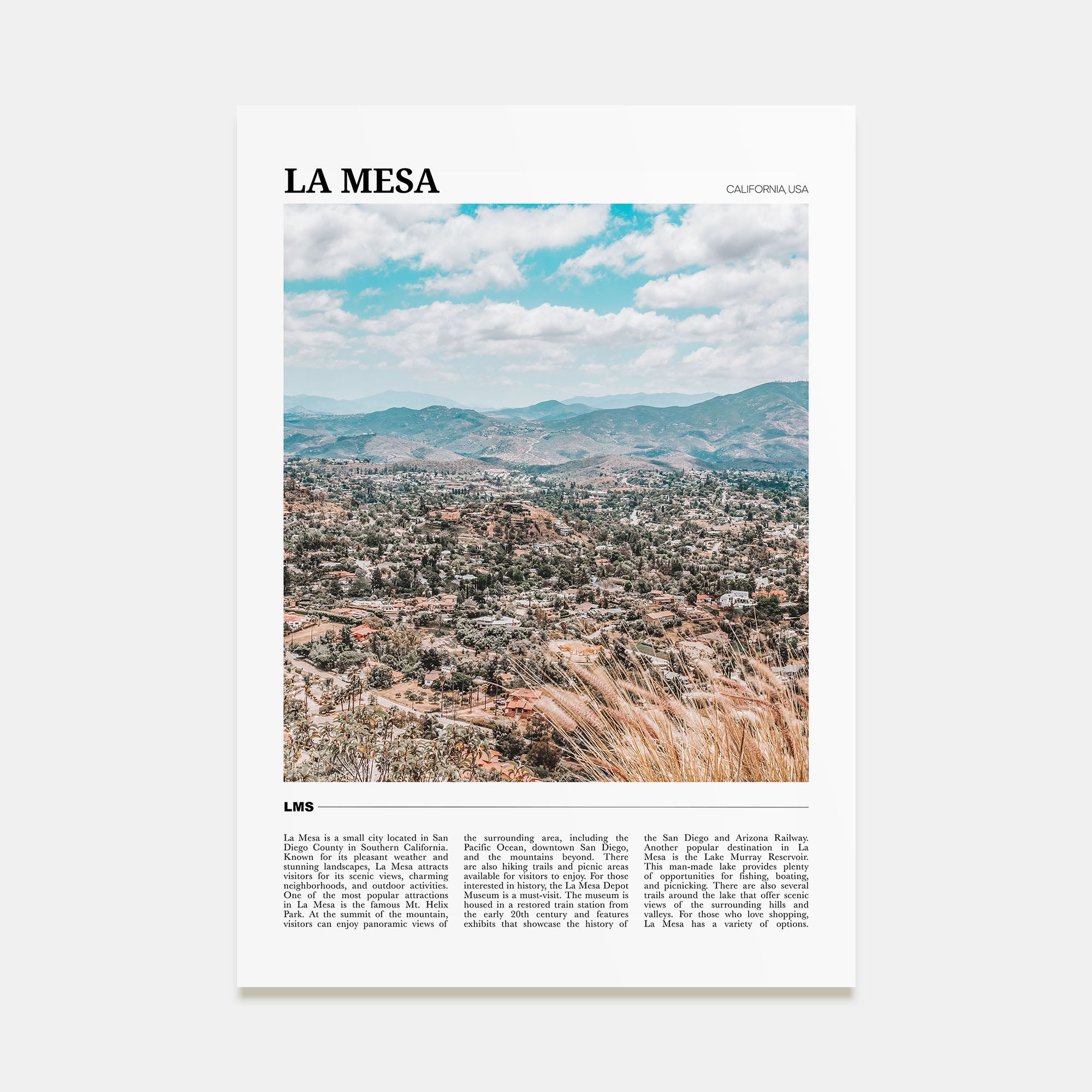 La Mesa Travel Color Poster