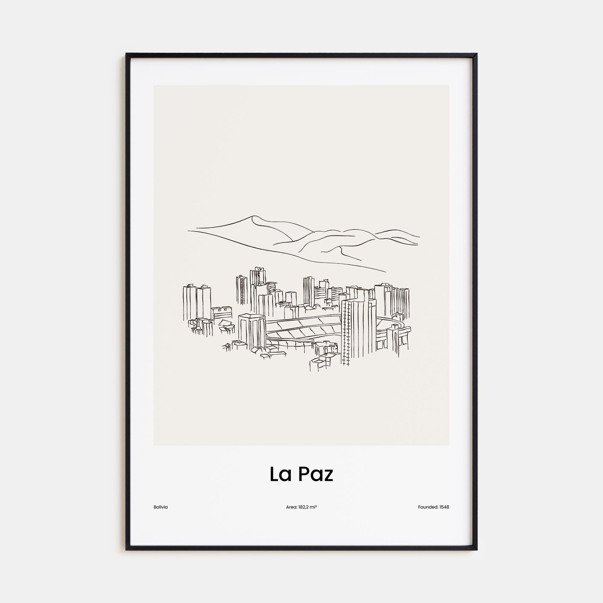 La Paz Drawn Poster