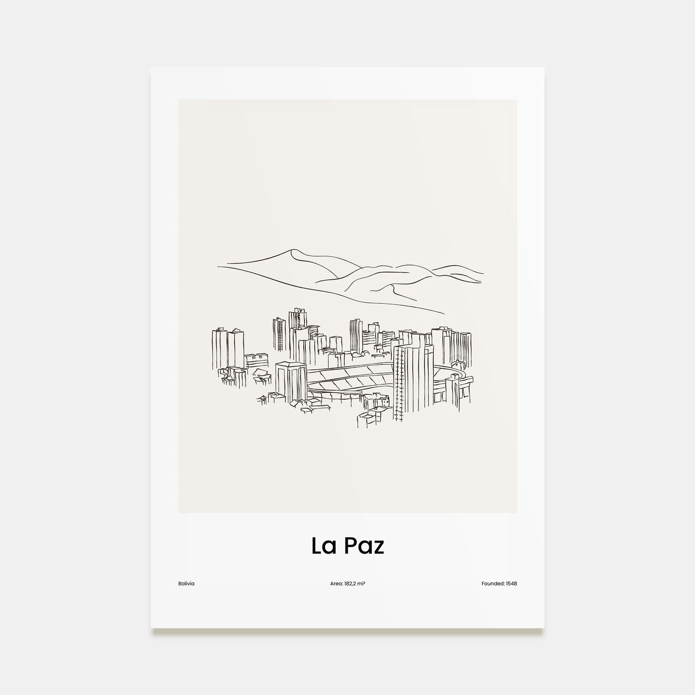La Paz Drawn Poster