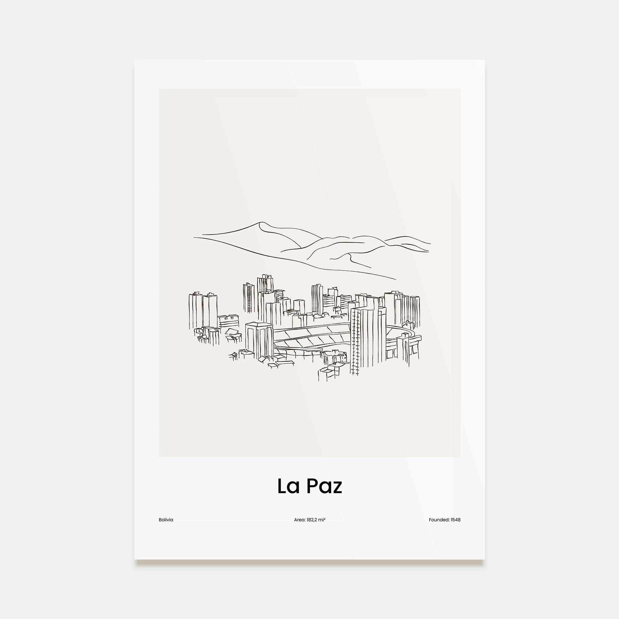 La Paz Drawn Poster