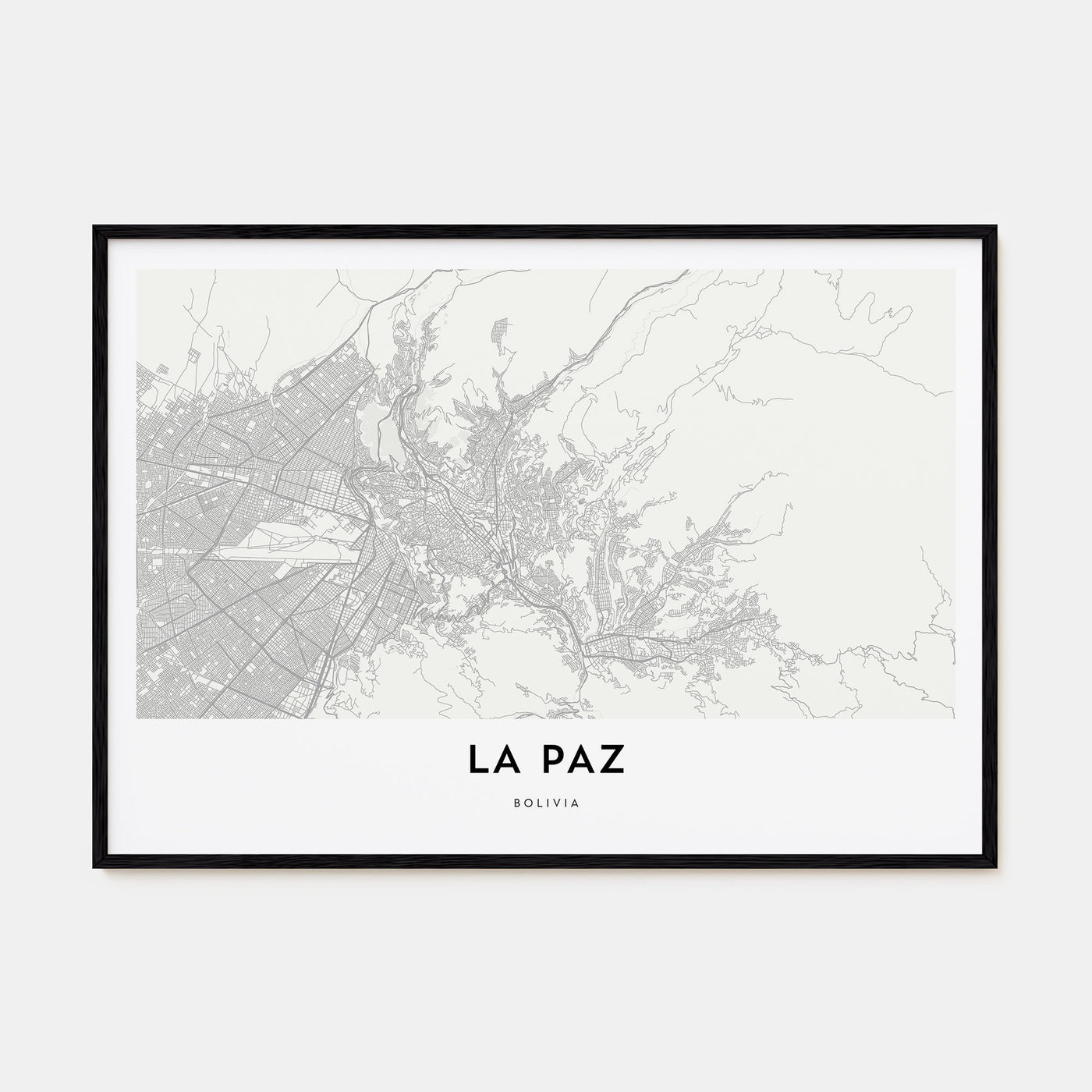 La Paz Map Landscape Poster