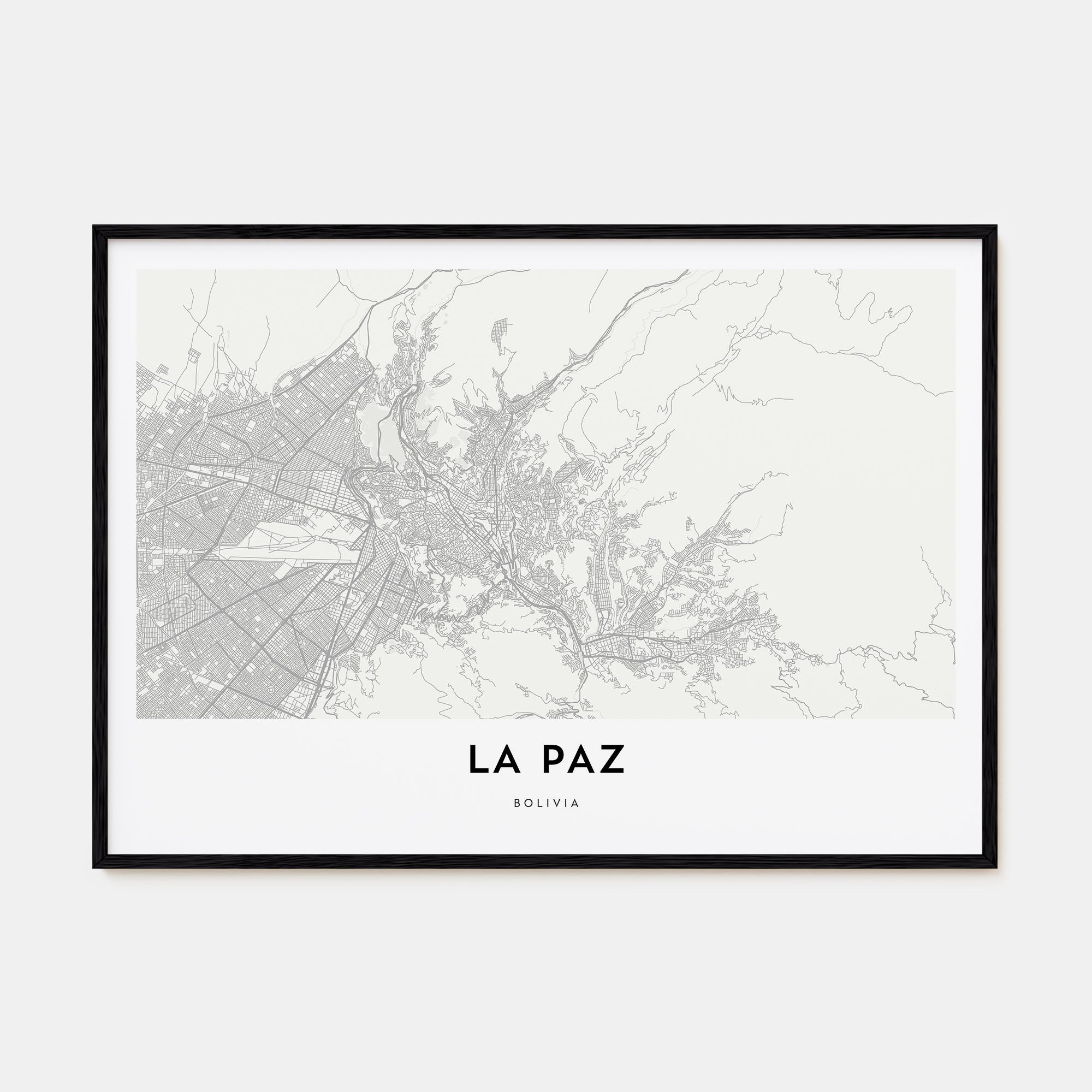 La Paz Map Landscape Poster