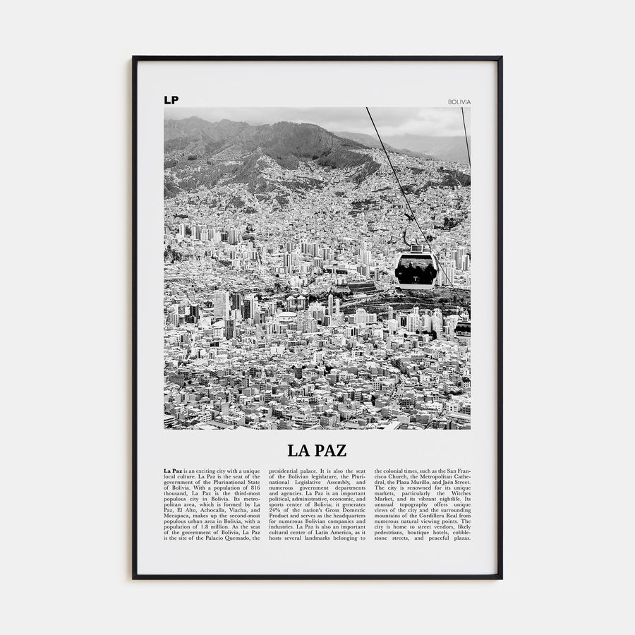 La Paz Travel B&W Poster
