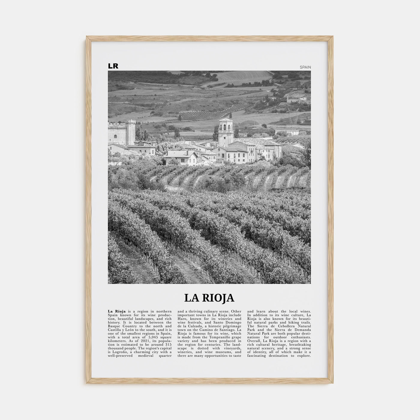 La Rioja Travel B&W Poster