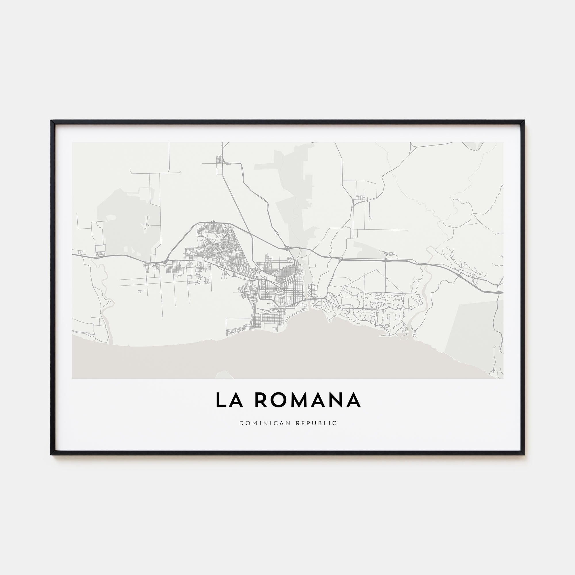 La Romana Map Landscape Poster