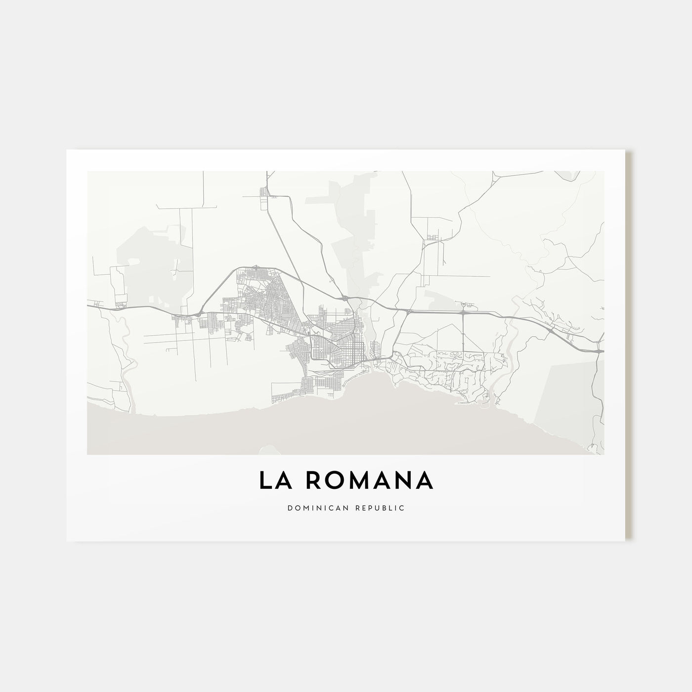 La Romana Map Landscape Poster