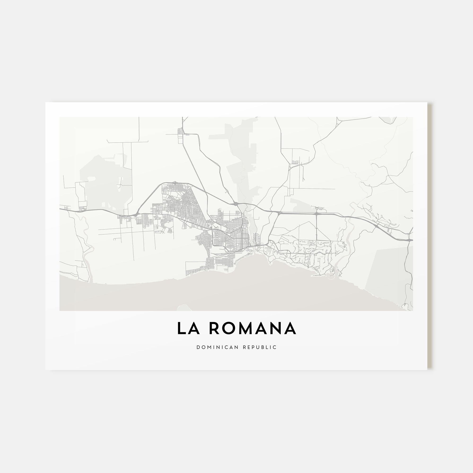 La Romana Map Landscape Poster