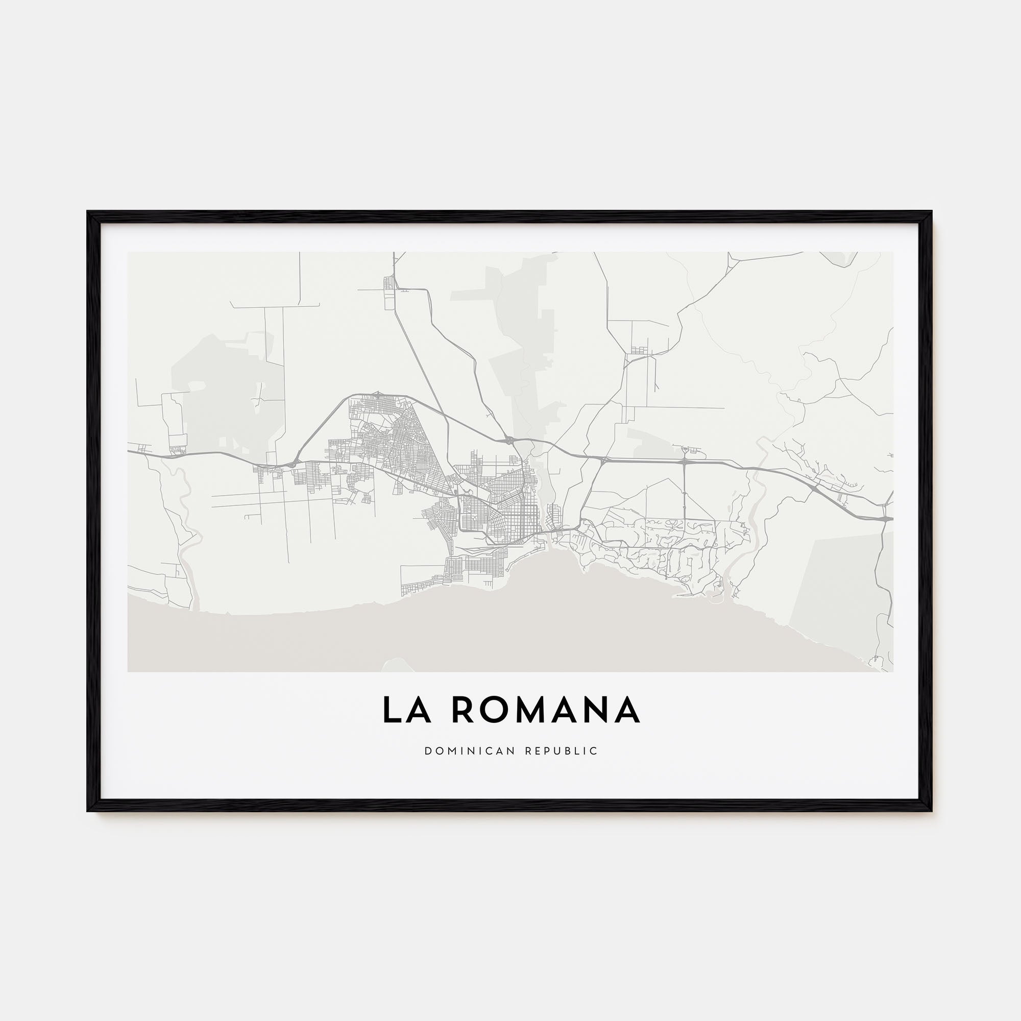 La Romana Map Landscape Poster
