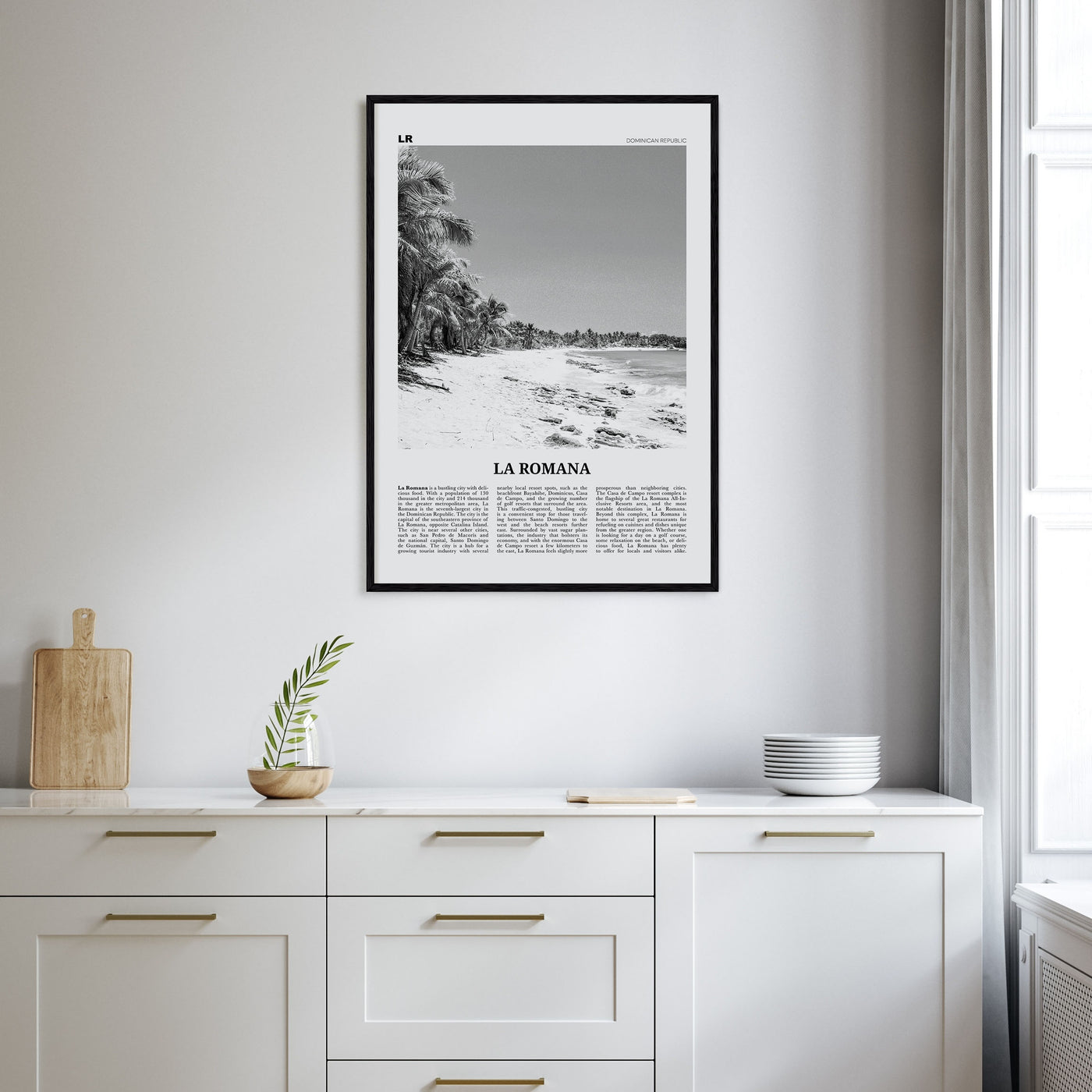 La Romana Travel B&W Poster