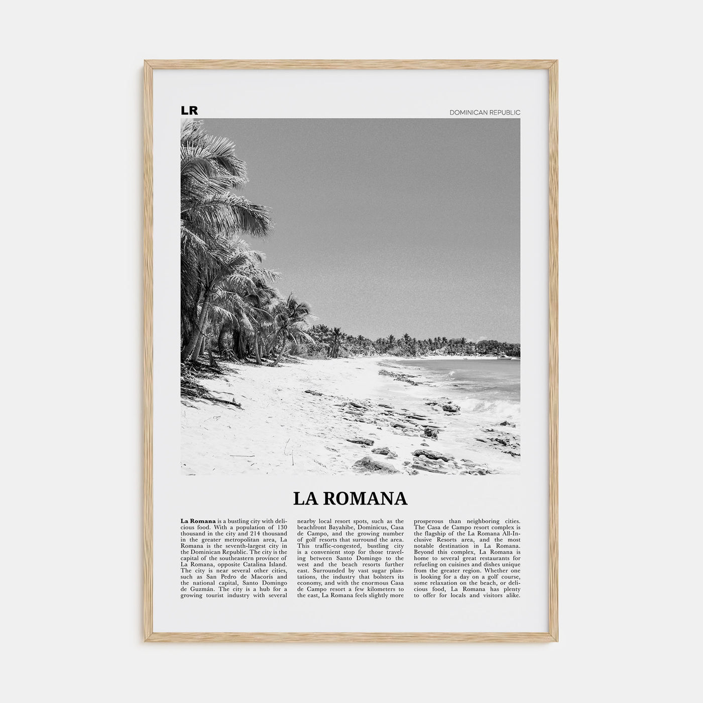 La Romana Travel B&W Poster