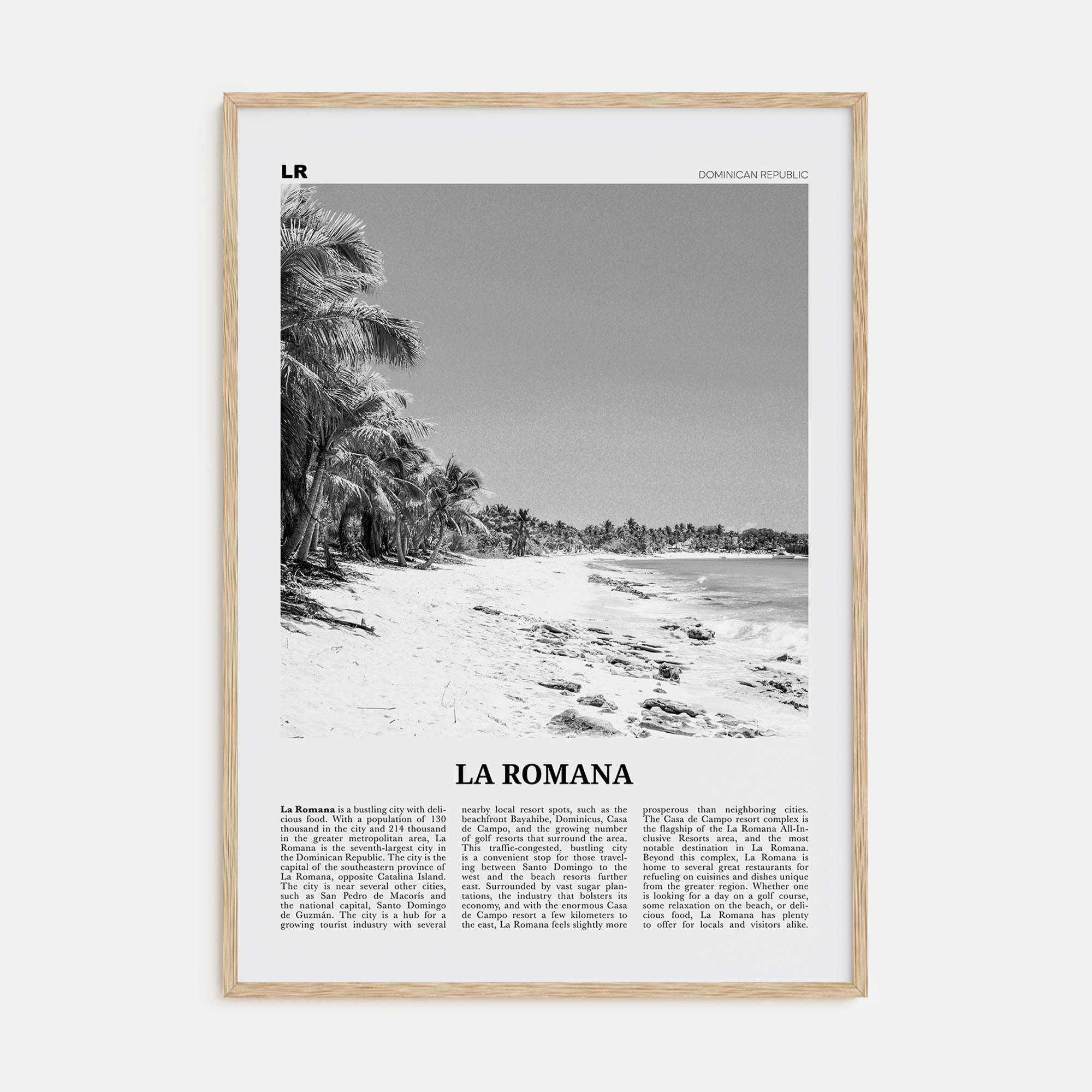 La Romana Travel B&W Poster