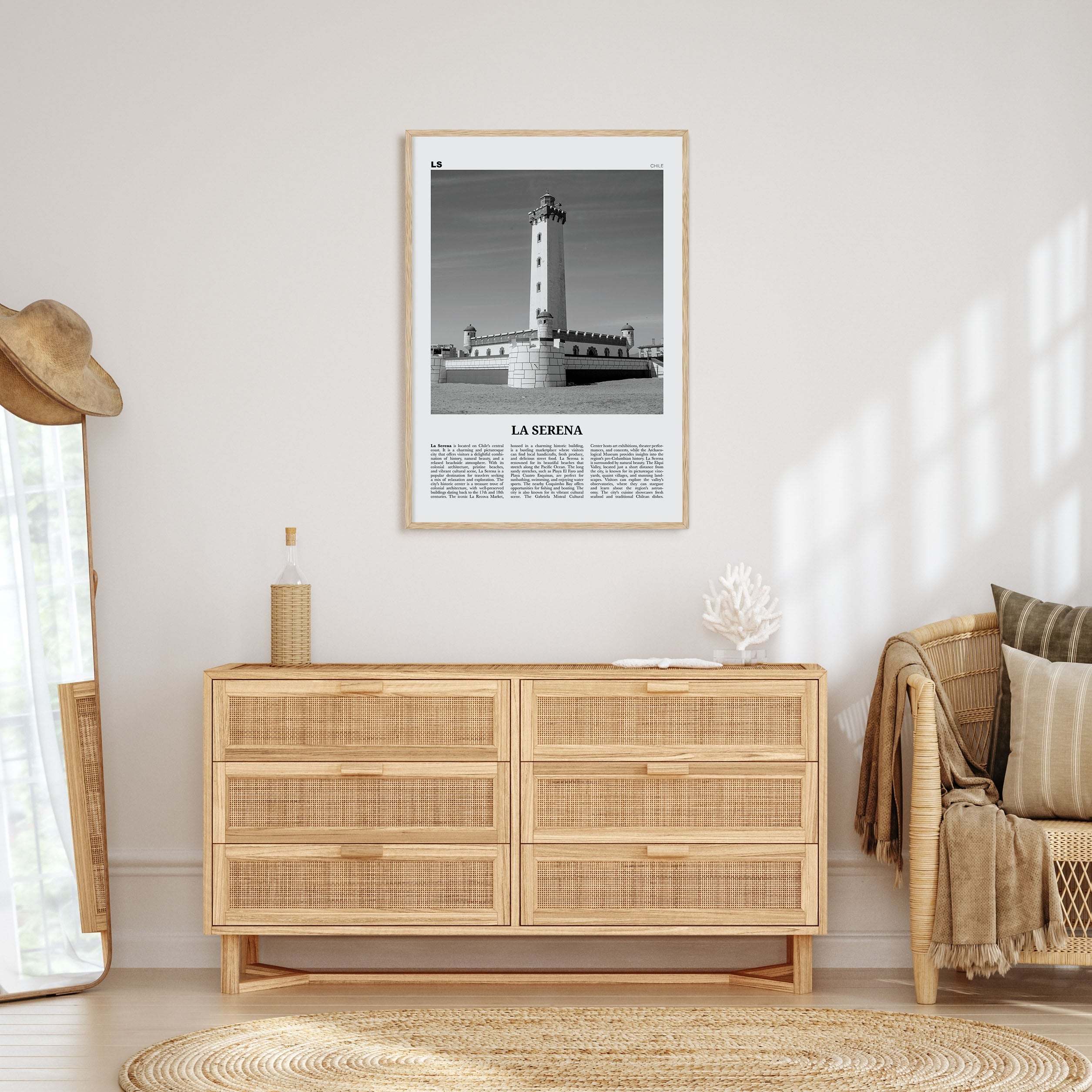 La Serena Travel B&W Poster