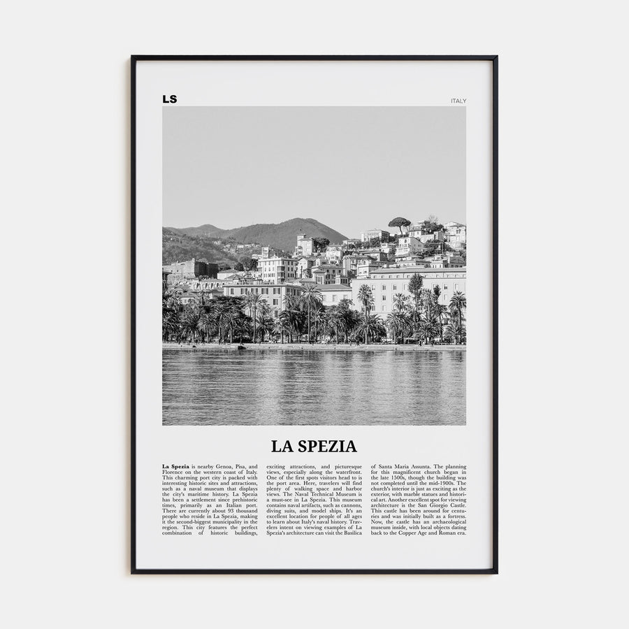 La Spezia Travel B&W Poster