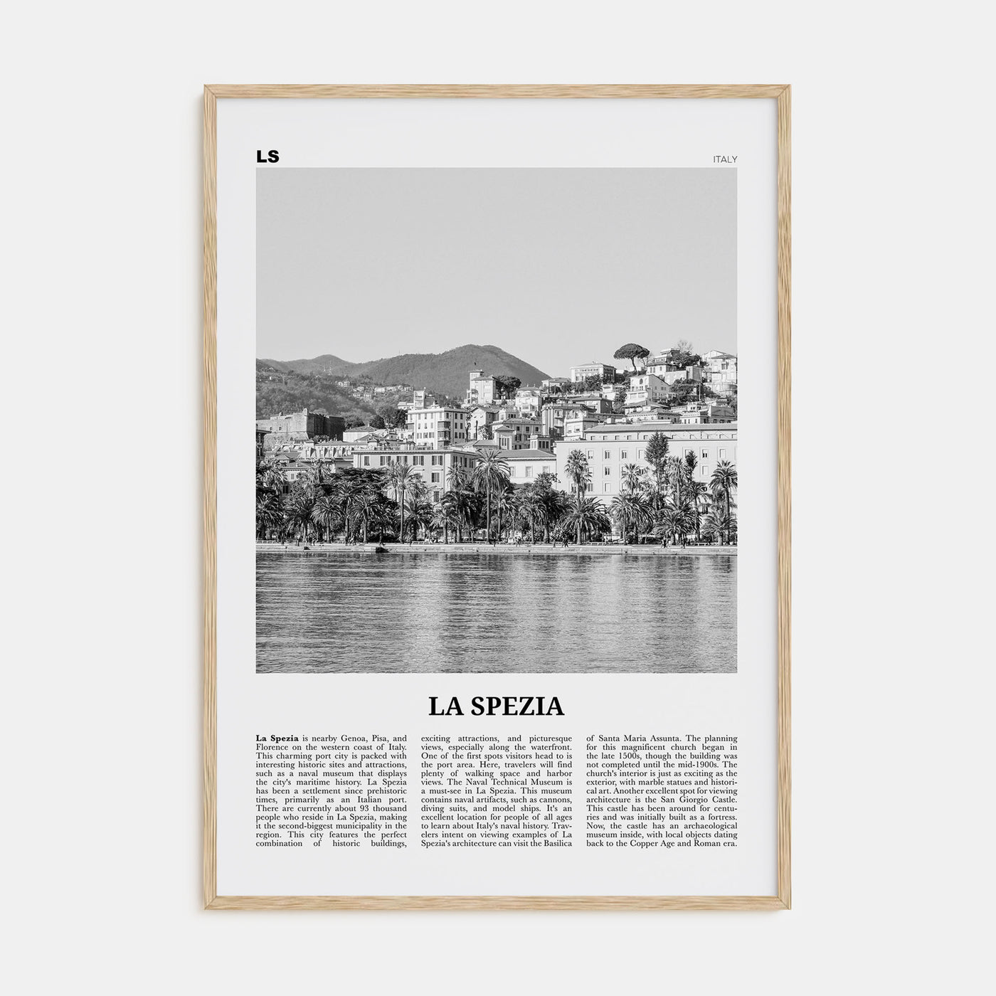 La Spezia Travel B&W Poster
