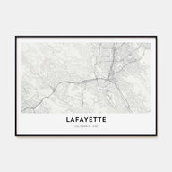 Lafayette, California Map Landscape Poster