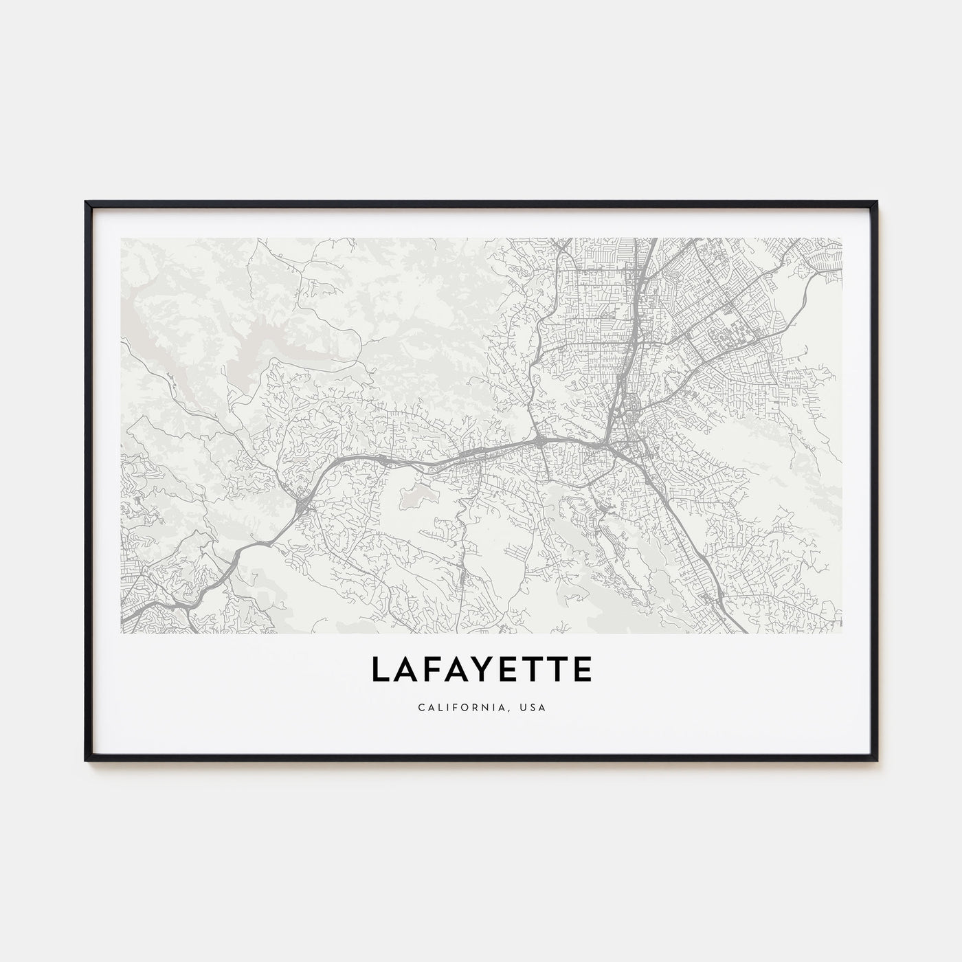 Lafayette, California Map Landscape Poster