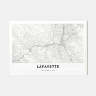 Lafayette, California Map Landscape Poster