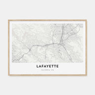 Lafayette, California Map Landscape Poster
