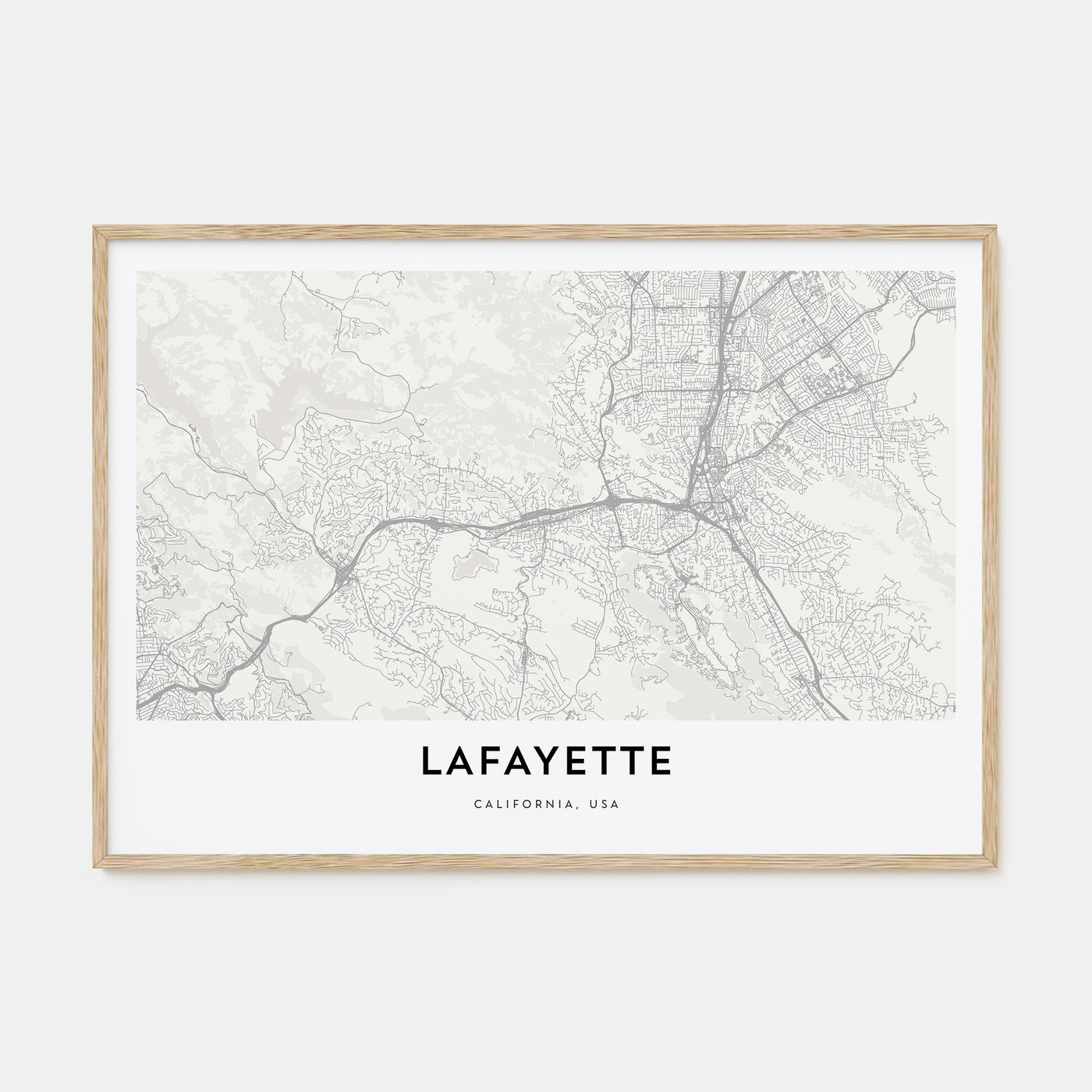 Lafayette, California Map Landscape Poster