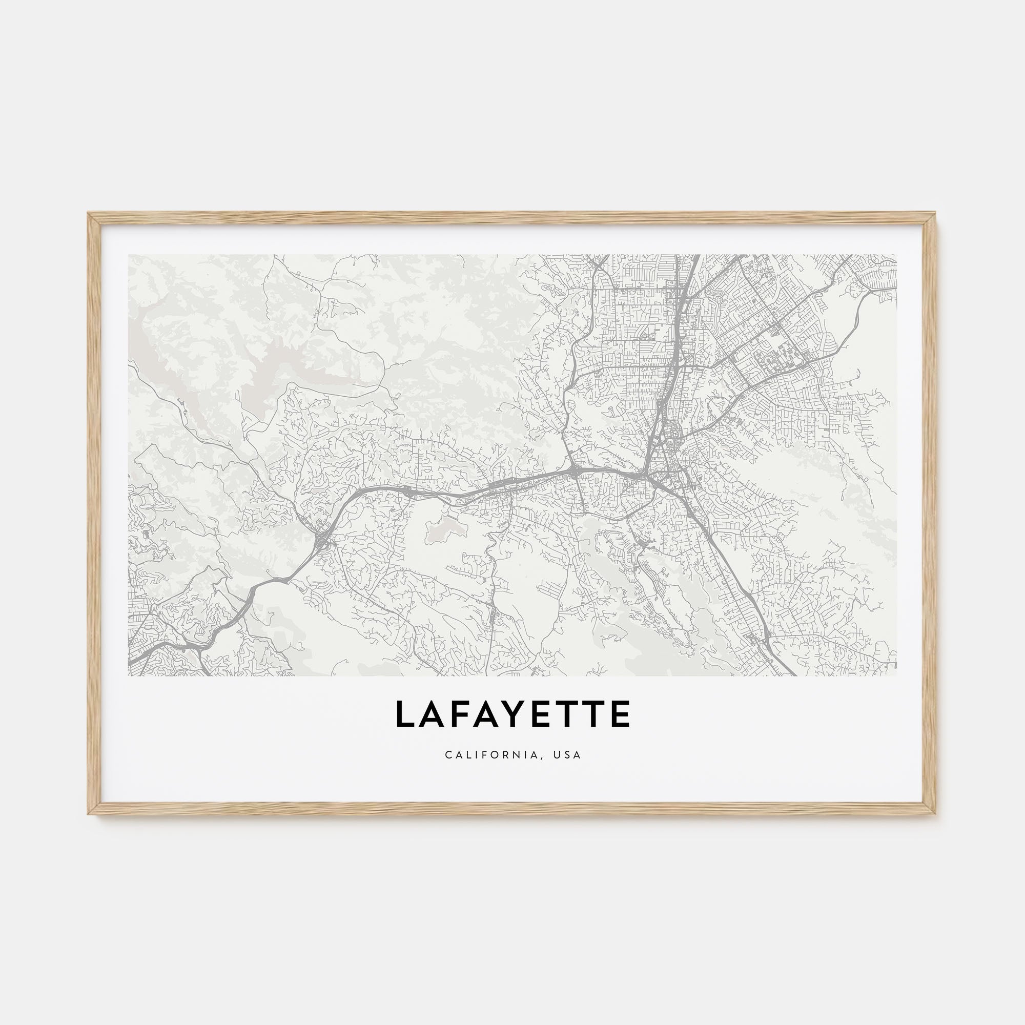 Lafayette, California Map Landscape Poster