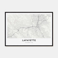 Lafayette, California Map Landscape Poster