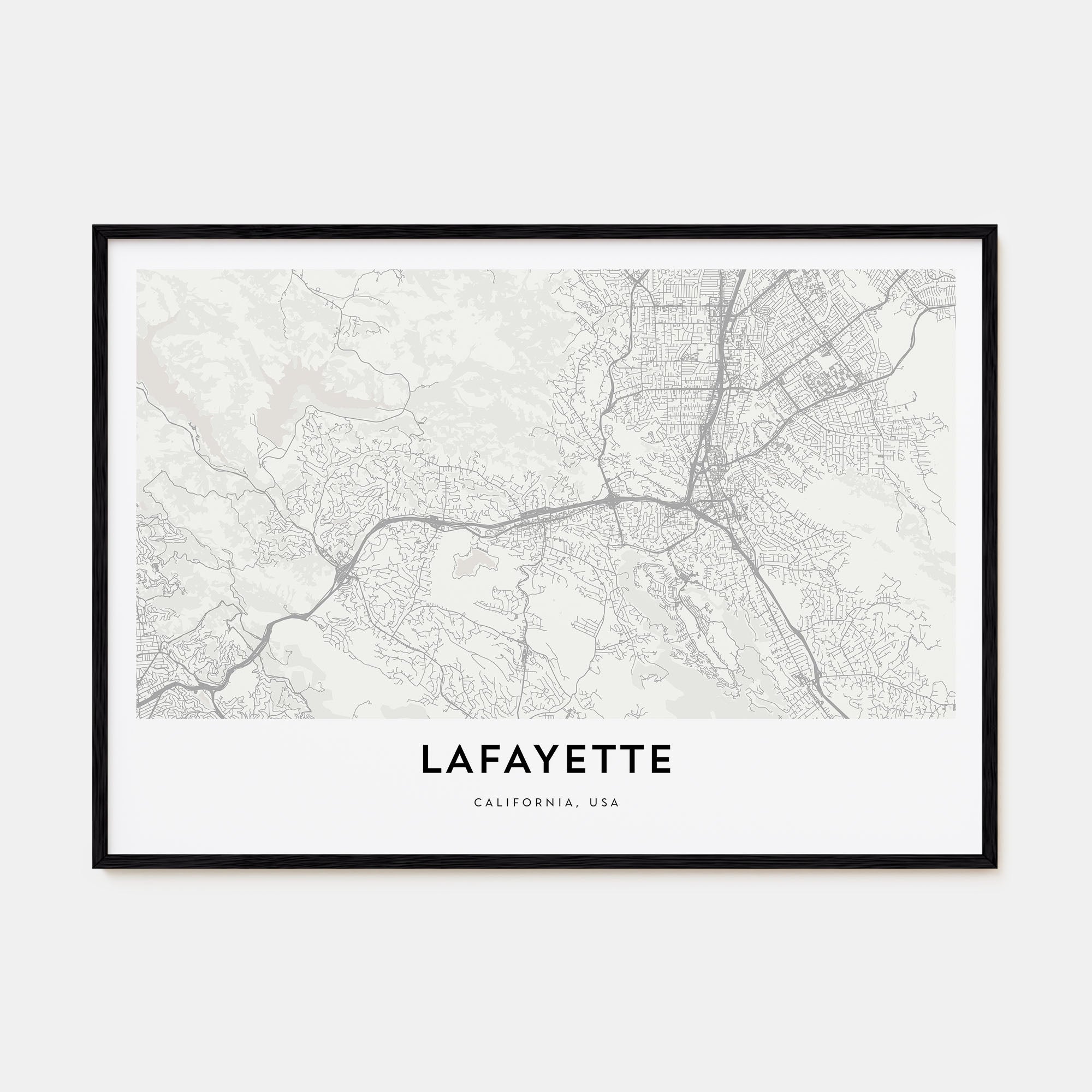 Lafayette, California Map Landscape Poster