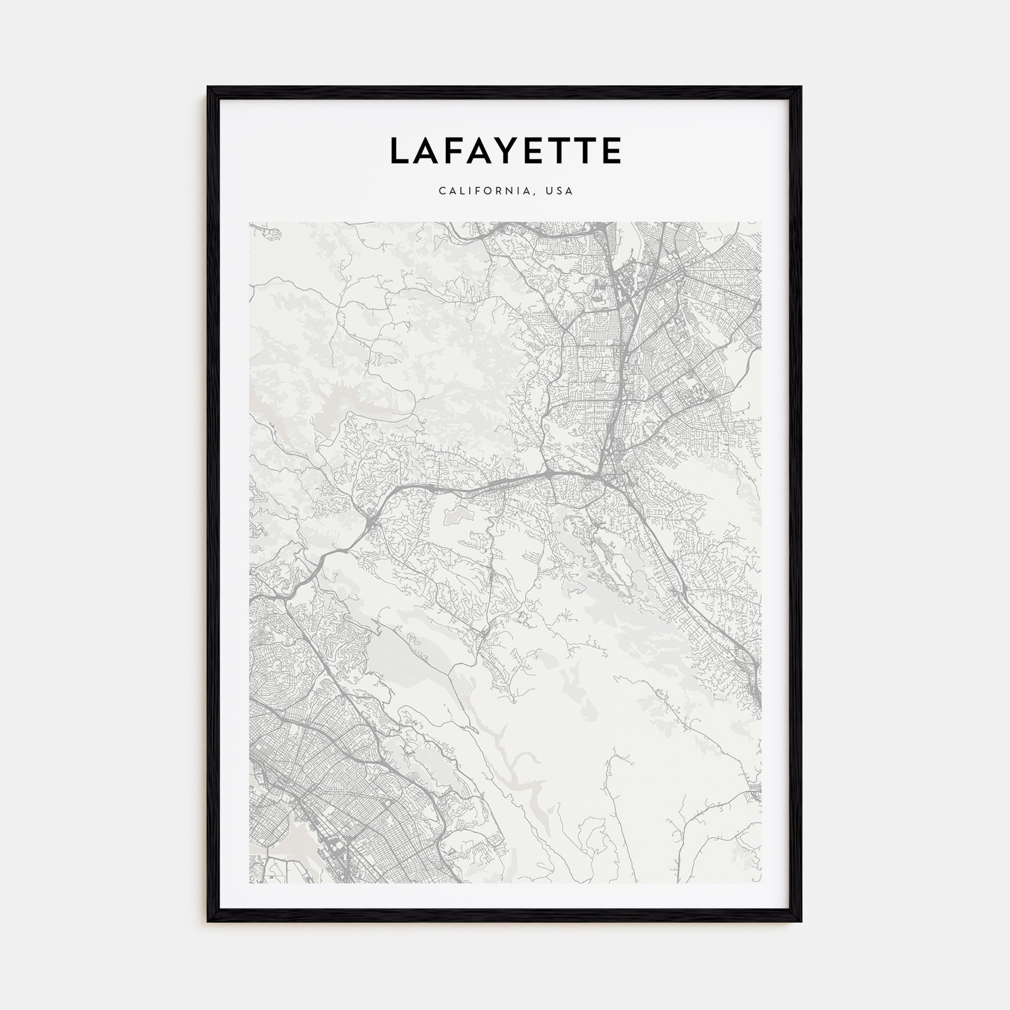 Lafayette, California Map Portrait Poster