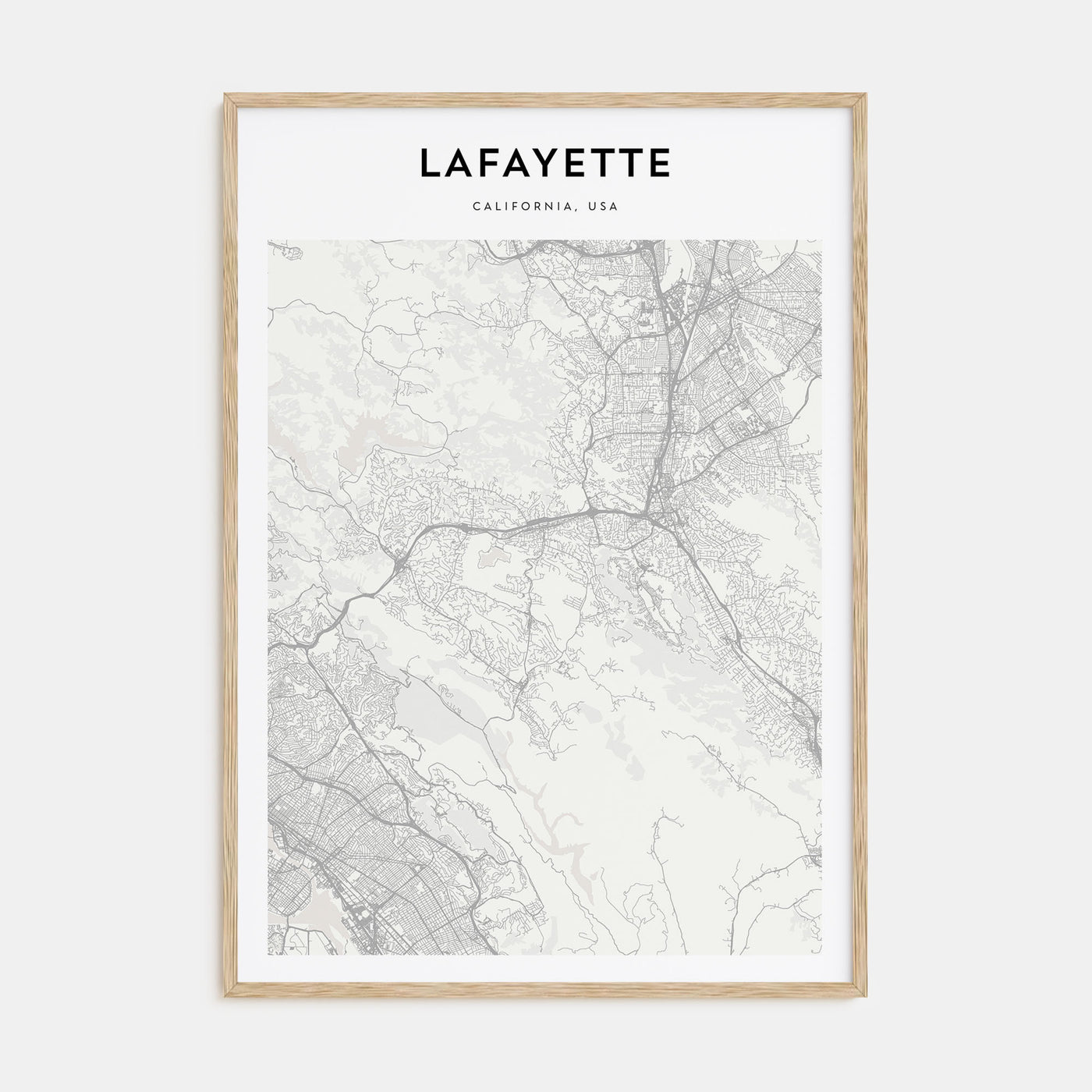 Lafayette, California Map Portrait Poster