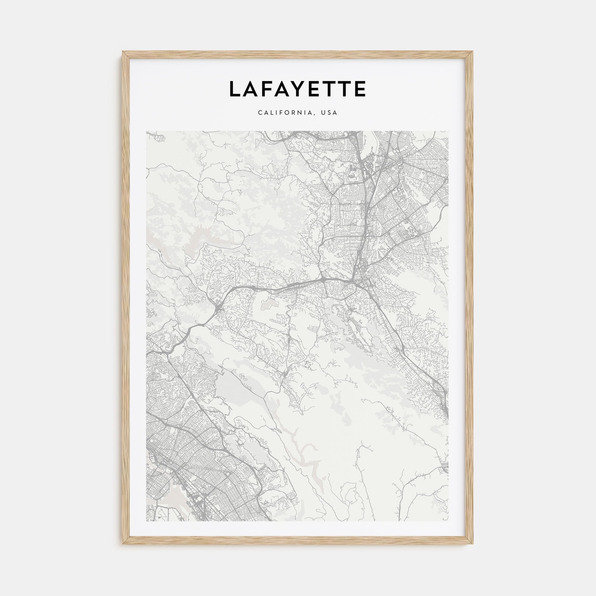 Lafayette, California Map Portrait Poster