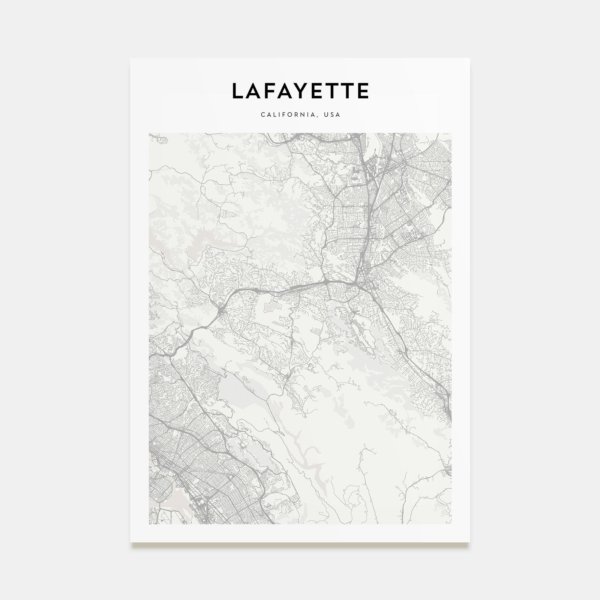 Lafayette, California Map Portrait Poster