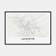 Lafayette, Indiana Map Landscape Poster