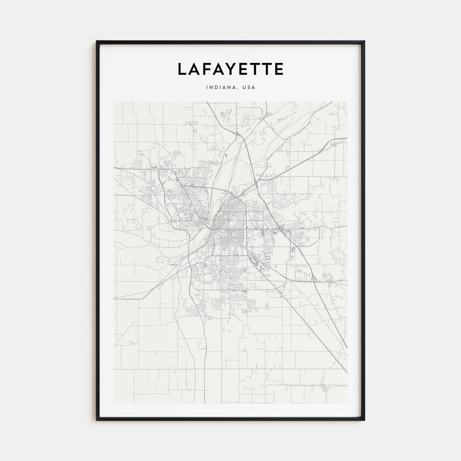Lafayette, Indiana Map Portrait Poster