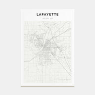 Lafayette, Indiana Map Portrait Poster