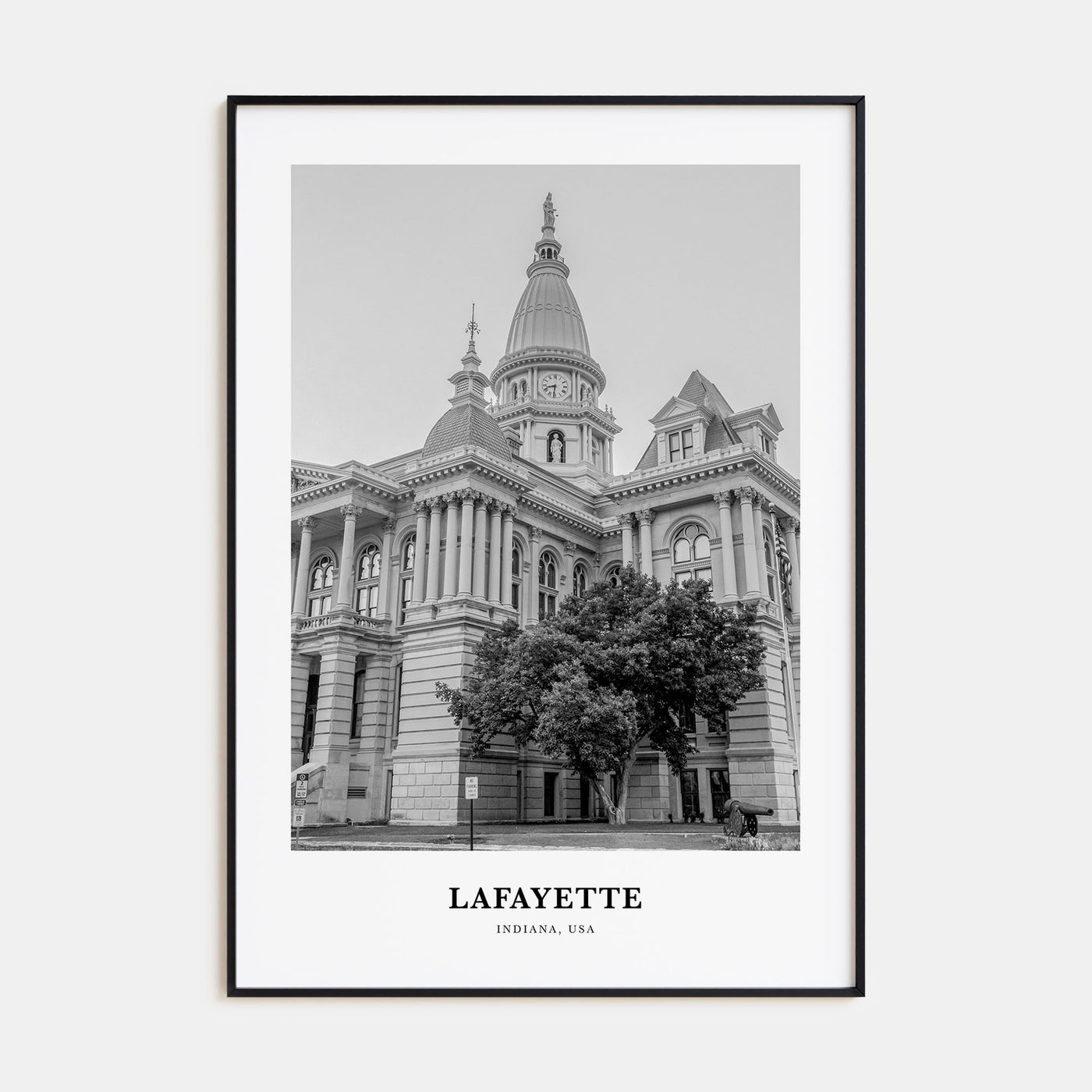 Lafayette, Indiana Portrait B&W Poster