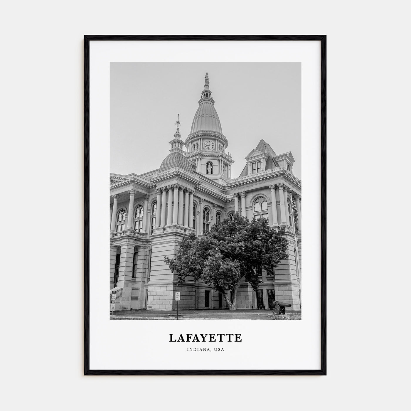 Lafayette, Indiana Portrait B&W Poster