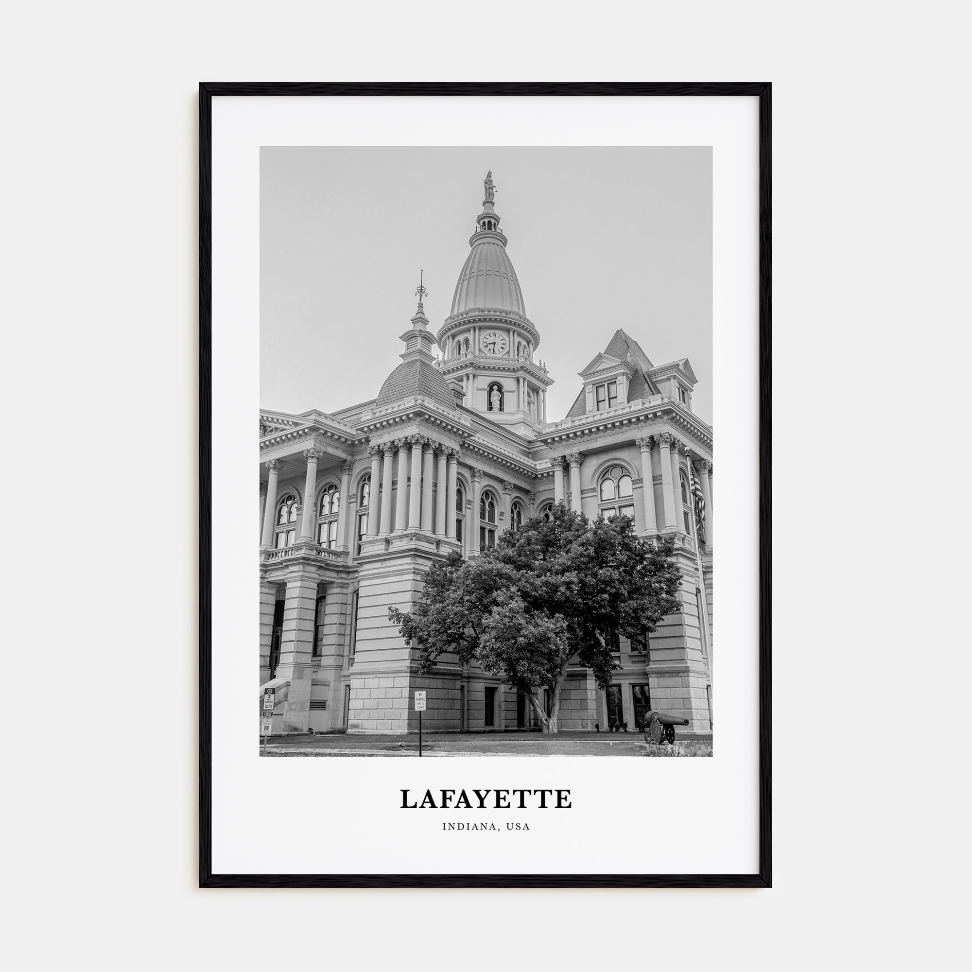 Lafayette, Indiana Portrait B&W Poster
