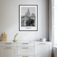 Lafayette, Indiana Portrait B&W Poster