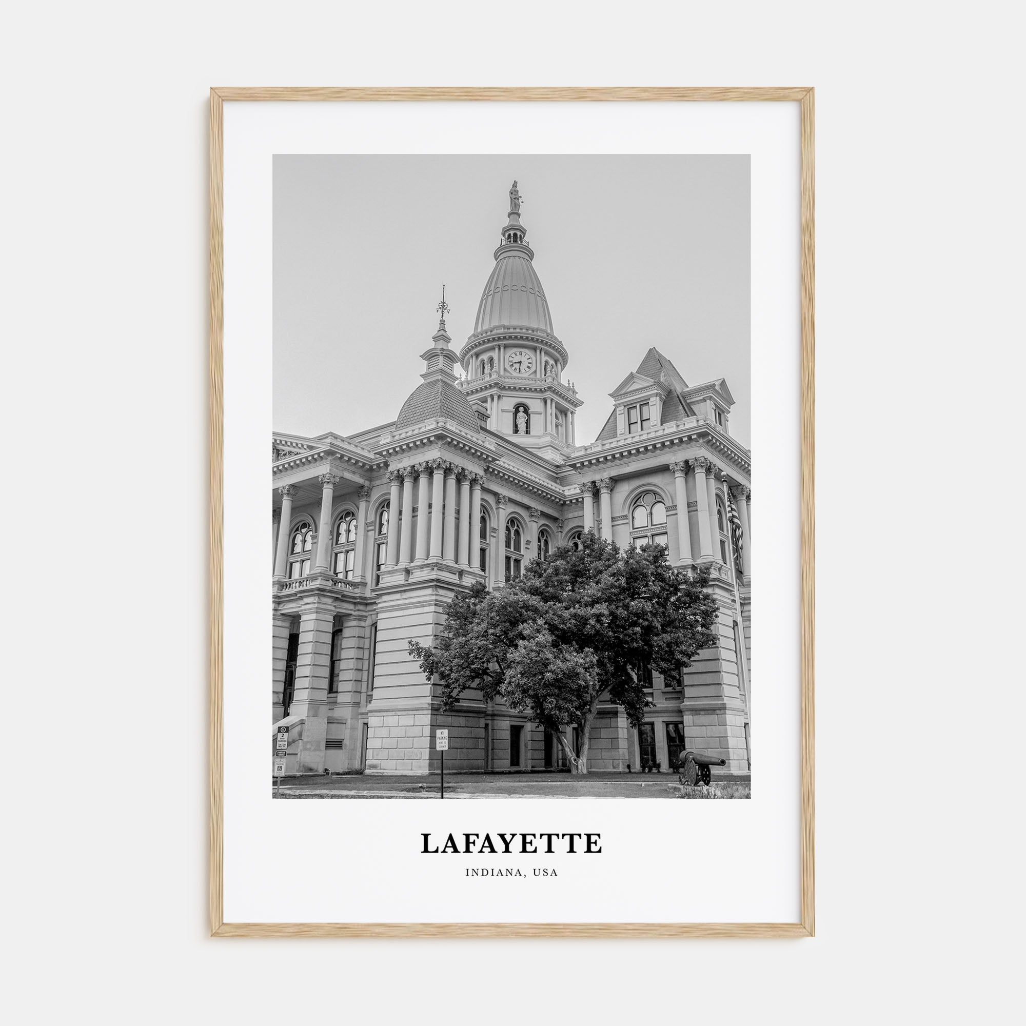 Lafayette, Indiana Portrait B&W Poster