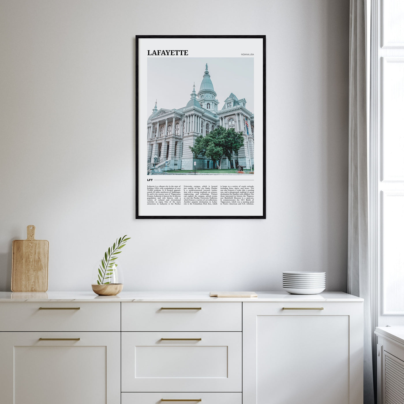Lafayette, Indiana Travel Color Poster