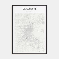 Lafayette, Louisiana Map Portrait Poster