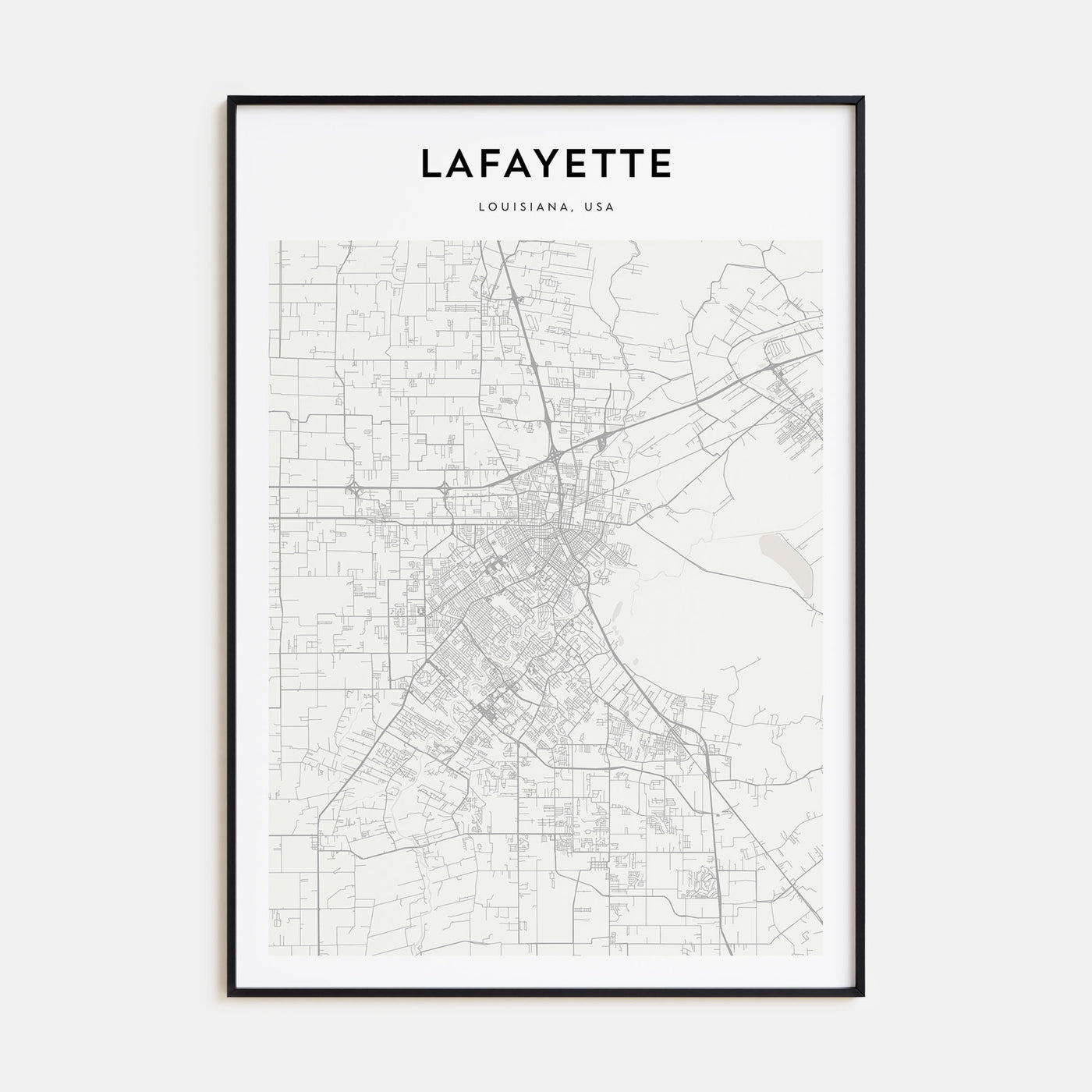 Lafayette, Louisiana Map Portrait Poster