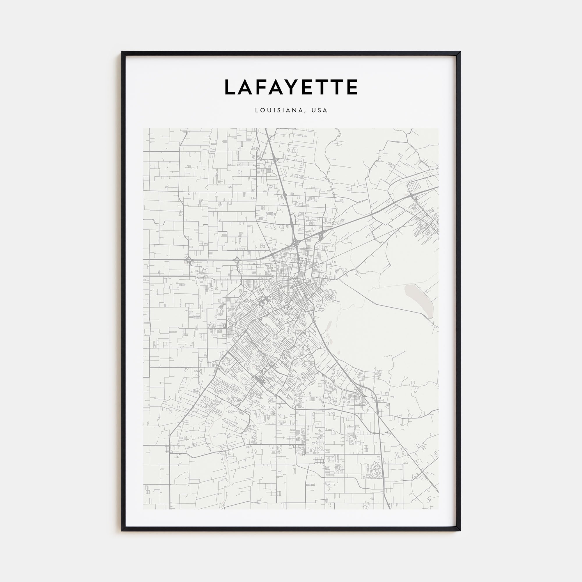 Lafayette, Louisiana Map Portrait Poster