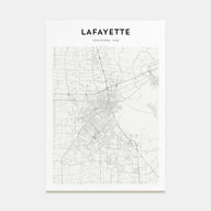 Lafayette, Louisiana Map Portrait Poster