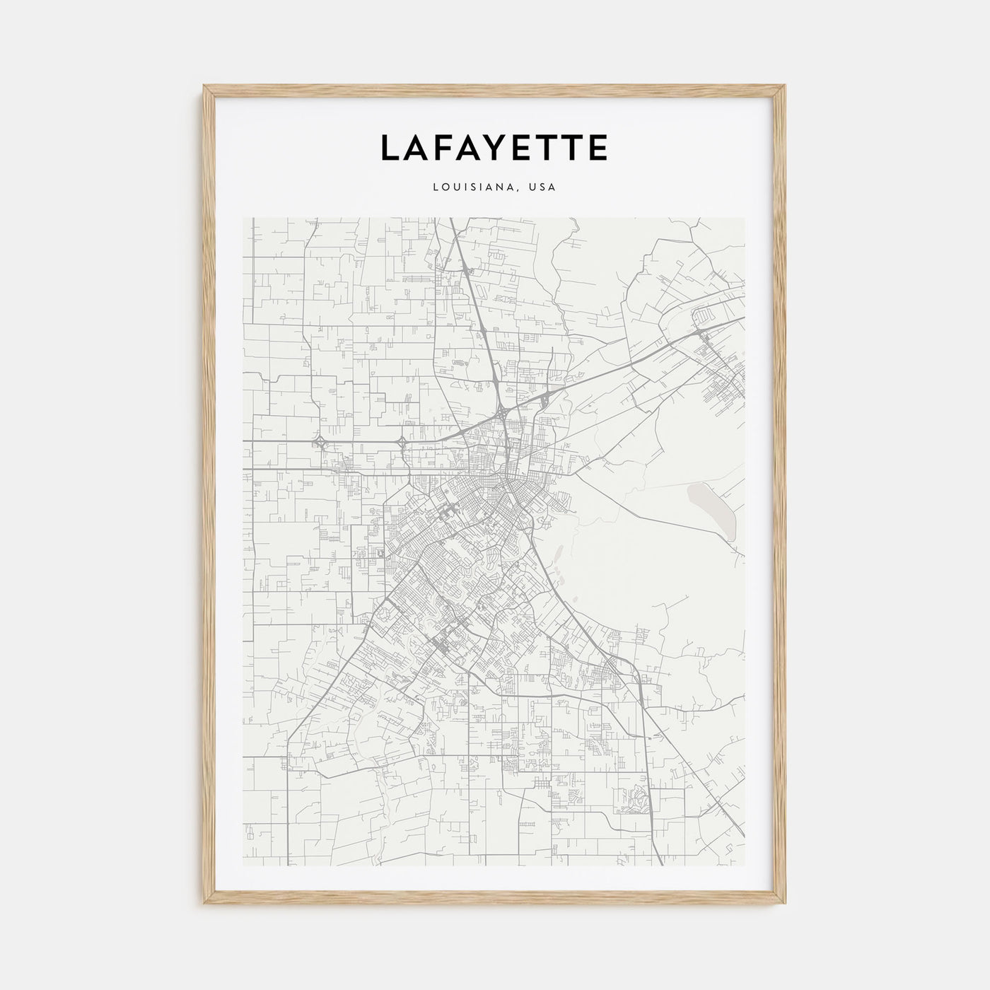 Lafayette, Louisiana Map Portrait Poster