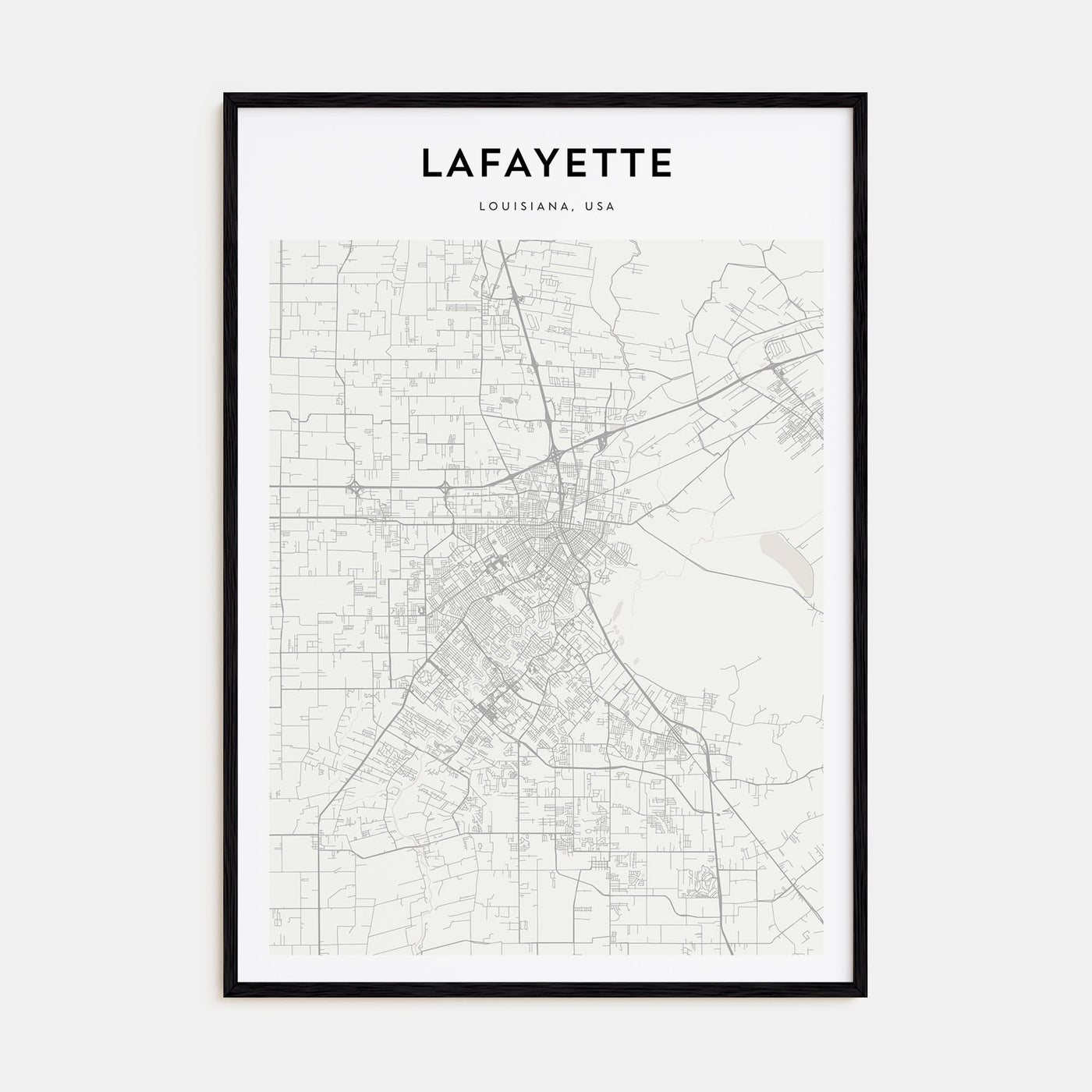 Lafayette, Louisiana Map Portrait Poster