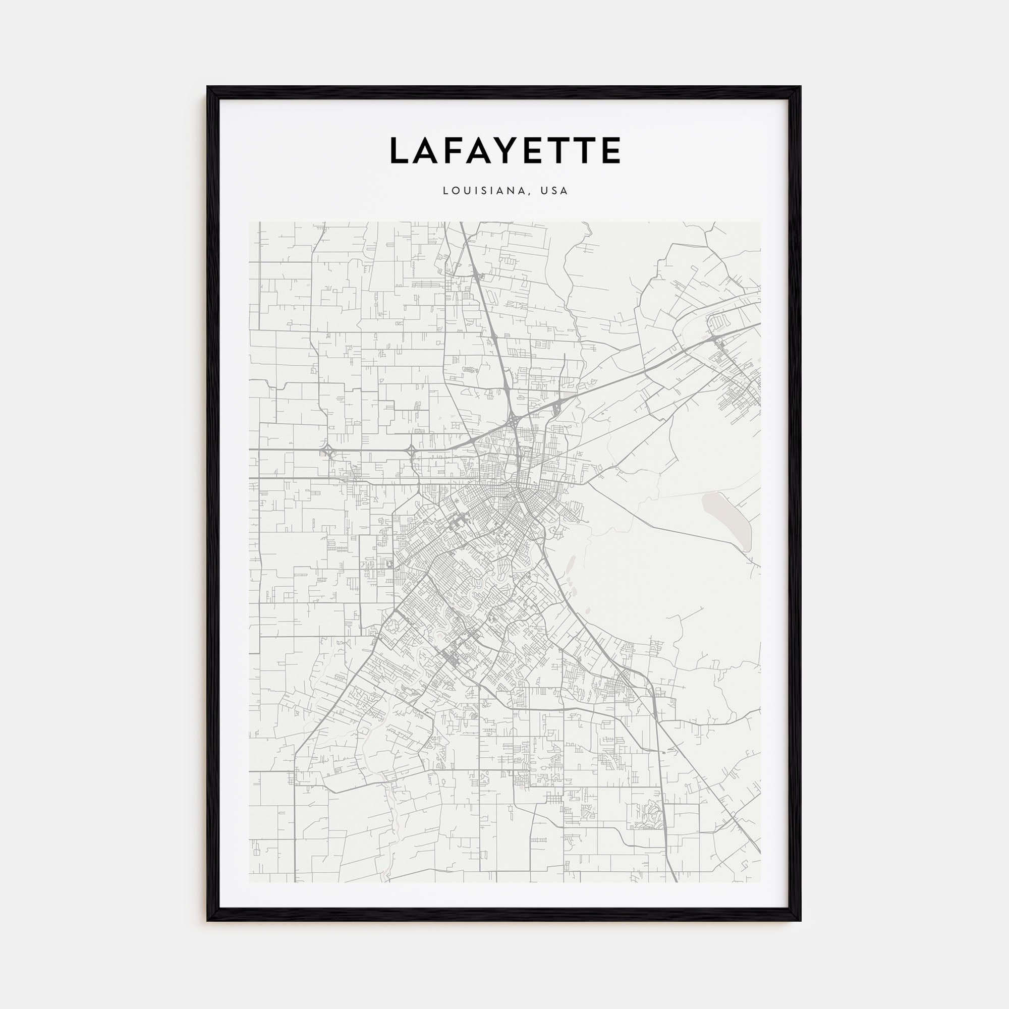 Lafayette, Louisiana Map Portrait Poster