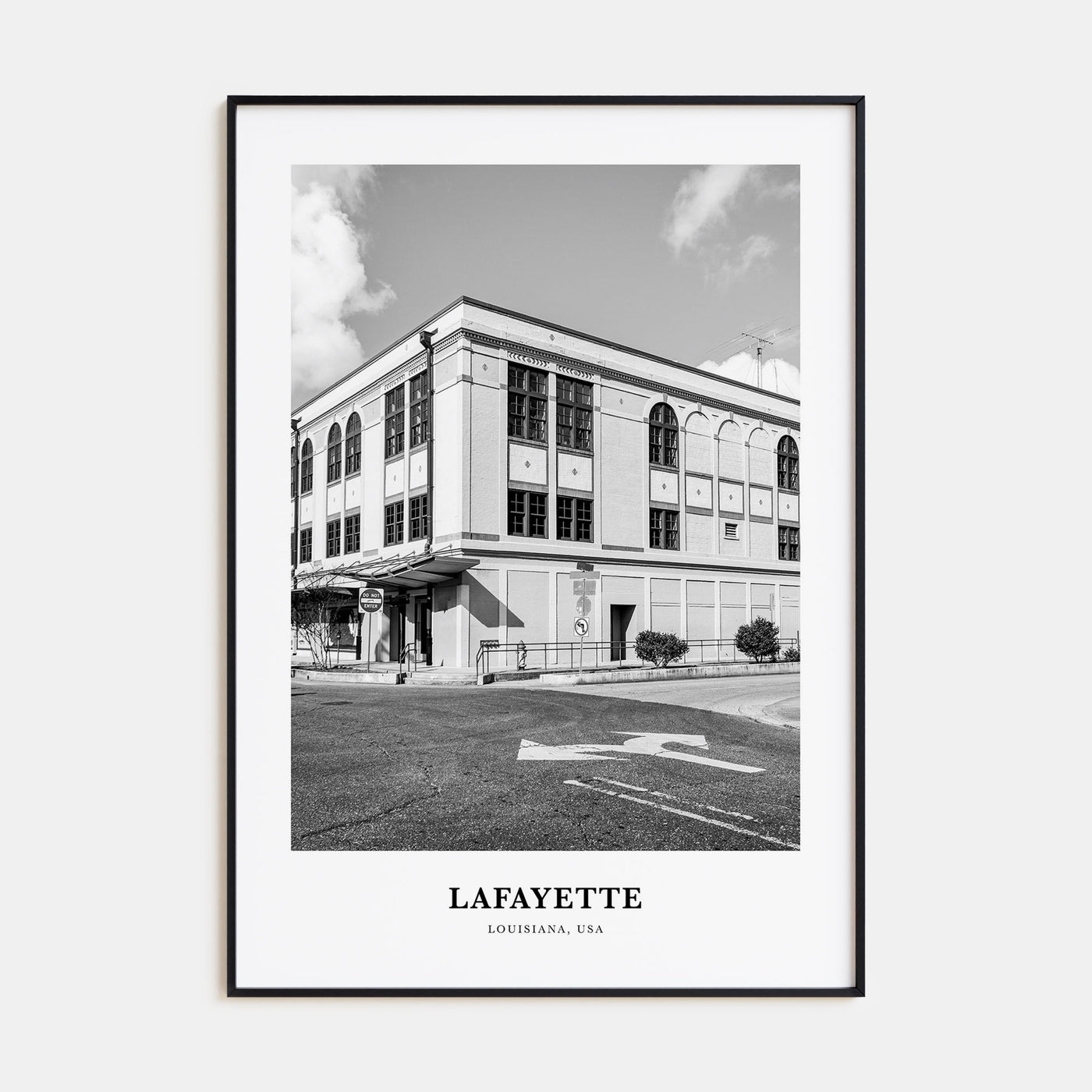 Lafayette, Louisiana Portrait B&W Poster
