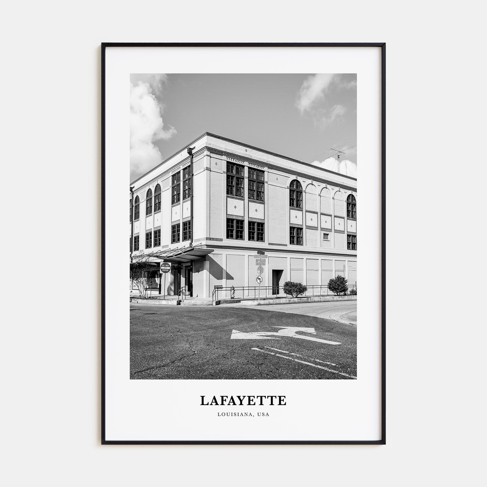 Lafayette, Louisiana Portrait B&W Poster